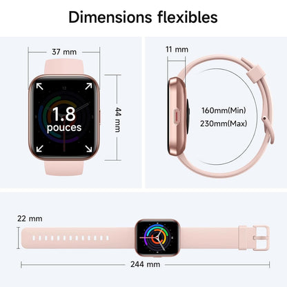 Montre Connectée LumiFit X - 1.8" avec Alexa, Appels Bluetooth, Suivi Santé, 100 Modes Sport, Étanche IP68
