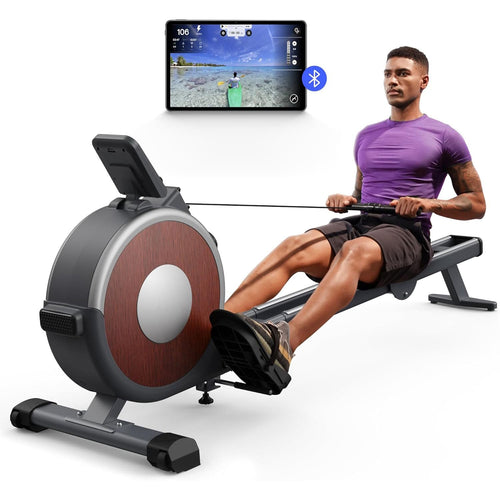 Rameur Magnétique Homefit Evo – 16 Niveaux de Résistance – Double Rail – Bluetooth – Charge Max. 160 kg